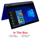 Ematic 11.6" Laptop, Touchscreen, 2-in-1, Windows 10, Intel Atom Quad-Core Processor, 2GB RAM, 32GB Flash Storage (EWT117)