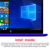 Ematic 11.6" Laptop, Touchscreen, 2-in-1, Windows 10, Intel Atom Quad-Core Processor, 2GB RAM, 32GB Flash Storage (EWT117)