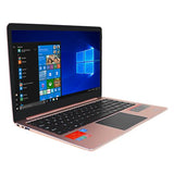 EVOO 14.1" Ultra Thin Laptop - Elite Series, Windows 10 S, Windows Hello (Fingerprint Scanner), Cortana, Micro HDMI, Rose Gold