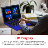 Ematic 11.6" Laptop, Touchscreen, 2-in-1, Windows 10, Intel Atom Quad-Core Processor, 2GB RAM, 32GB Flash Storage (EWT117)