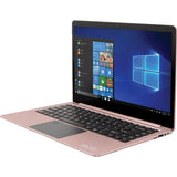 EVOO 14.1" Ultra Thin Laptop - Elite Series, Windows 10 S, Windows Hello (Fingerprint Scanner), Cortana, Micro HDMI, Rose Gold
