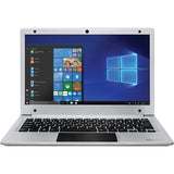 EVOO 11.6" Ultra Thin Laptop, Windows 10 S, Quad Core, 32GB Storage, Micro HDMI, Webcam, Silver